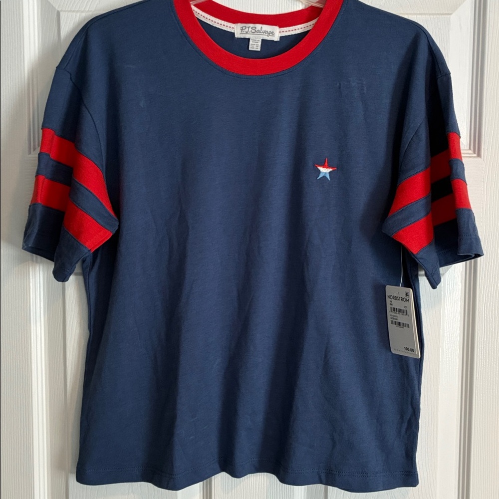 P.J. Salvage Ringer / Varsity Short Sleeve T-shirt New with tags from Nordstrom